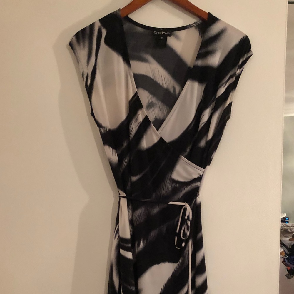 Black and white knee length dress